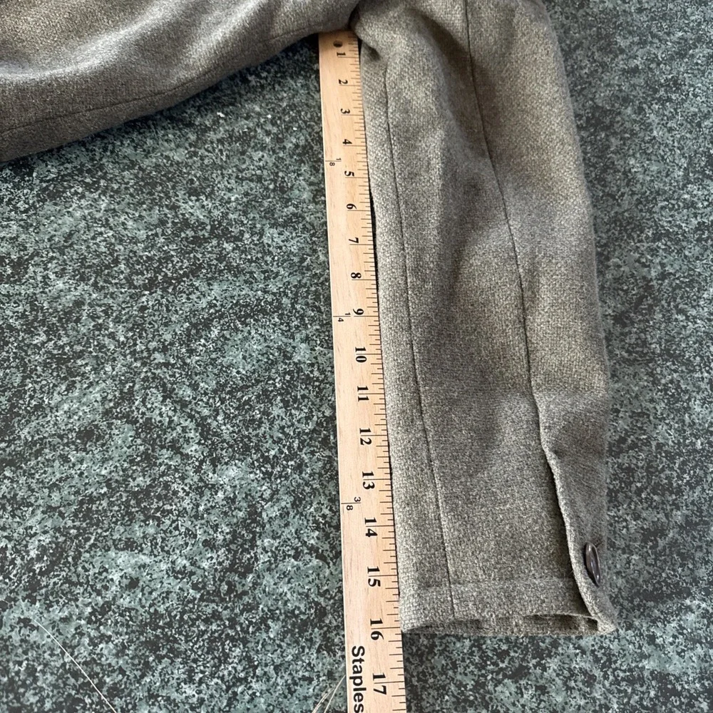 Gap Olive Wool Pea Coat Jacket Women's Size X Small Feminine Ruffle Tie Waist